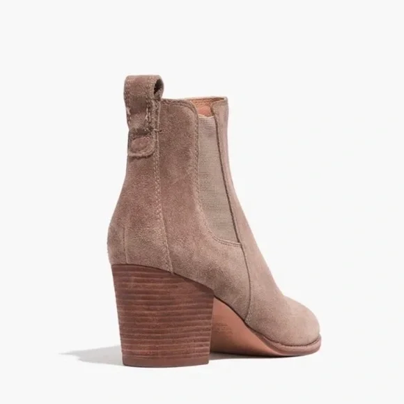 Madewell The Regan Ankle Suede Leather Boot in Wet Pebble Size 8 - Picture 10 of 14